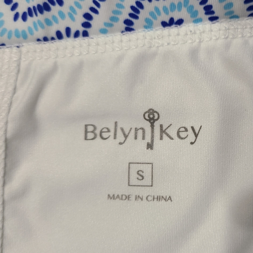 The Belyn Key Mesh Panel 16½" Skort Blue Glacier Burst Sz S - Picture 6 of 14